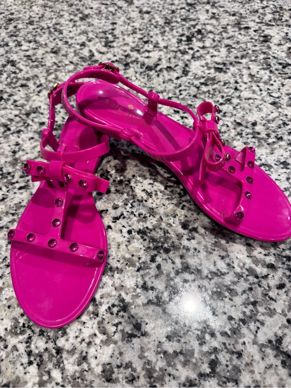Kate Spade Women's Hot Pink Studded Slingback Sandals